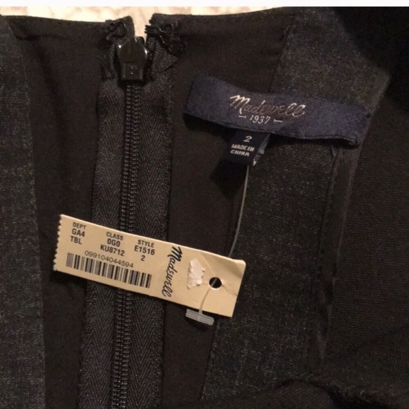 NWT Madewell leather inset low back ponte dress - Picture 7 of 8